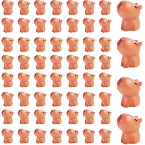 60pcs شخصيات ميني كابيبارا ، 0.91 × 0.75in راتنج كابيبارا كابيبارا في الهواء الطلق تمثال كابيبارا النحت المصغرة كابيبارا كابيبارا نموذج لوحة دائرة سطح المكتب على سطح المكتب.