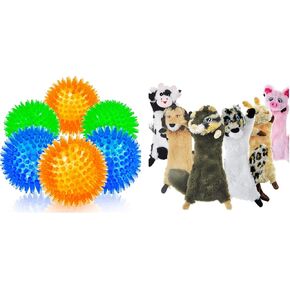 Sharlovy Dog speceaky يلعب لا حشو 6 حزمة وكرات صاخبة ، جلب الكرات للكلاب المطاط 6 حزمة ألوان زاهية tpr