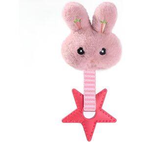 Dog Bunny Toy&Rabbit Dog Toy-Tuff Dog Toys, Toys for Small,Medium Dogs&Puppies 5-15lbs Stuffed Rabbit Squeaky Plush Dog Toy&Chew Proof Fluffy Dog Toy (Light Pink)