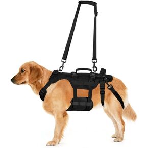 Dog Harness with Handle, Multifunctional, 360 Support, Adjustable, Medium, Black