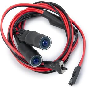 RC Car 2 LEDs Angel Eyes & Demon Eyes LED Light Headlights 10mm Outer Diameter Lamp for 1/10 RC Model Car Crawler Truck Racing Car Headlamps (Inner Multicolor+Outer White)