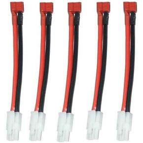 5 عبوات العمداء T موصل الذكور الموصل إلى Bigtamiya Plug Pluge Connector Adapter مع كابل 5 سم 16AWG لوحدة التحكم في سرعة RC ESC LIPO NIMH شحن البطارية