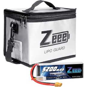 Zeee 3S Lipo Battery 5200mAh 11.1V 50C Soft Pack Battery XT60 Connector 1 Pack Battery with 1 Pcs Lipo Safe Bag Fireproof Explosionproof Bag for Storage Charging