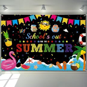 نهاية العام الدراسي لافتة 72 "× 48" Decorations Backdrop School of the Summer for Kids Promosity Backgroud