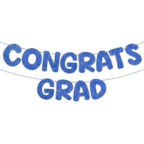 Fulmoon Pre Strung Congrats Grad Banner Glitter تهانينا لافتة لافتة كلية تخرج التخرج من 2025 زخارف الحزب الخريج لحزب التخرج من جامعة الثانوية لصالح (شمبانيا الذهب)