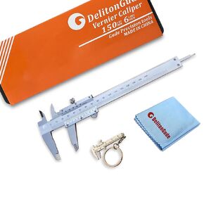High Precision Vernier Caliper,6 inch Stainless Steel Caliper Measuring Tool, 0-6inch/0-150mm Manual Micrometer, 0.001inch/0.02mm,for Inside,Outside,Depth and Step Measurements