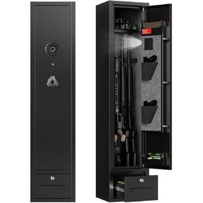 Gun Safes, 8 Gun Cabinet Rifle Safe for Home, Quick & Easy Access Gun Safe for Rifles and Pistols with LED Light & Drawer, Electronic Lock in Kuwait