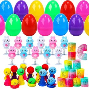 24 PCS Easter Eggs مع 36 جهازًا قفزًا من ألعاب الربيع ، وألعاب منبثقة للأطفال ، ومفضلات الحفلات ، وجوائز سلة عيد الفصح ، وجوائز عيد الفصح للأطفال الفتيات