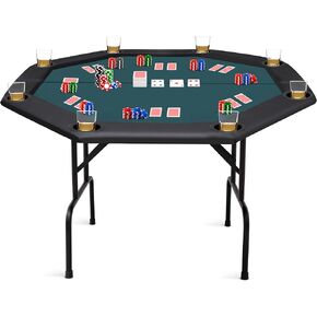 طاولة البوكر طاولة طاولة لعبة البوكر Texas Holdem Portable مع أرجل قابلة للطي لألعاب الورق والقمار الكازينو 8 لاعب