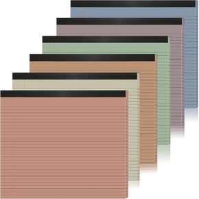 griffin 6 Pack Landscape Legal Pad 11" x 9.5" College Ruled Landscape Notepad Horizontal Notebook 40 Sheets 80 GSM Aesthetic Colored Paper Legal Writing Pads for School Office Home Business (Pastel)