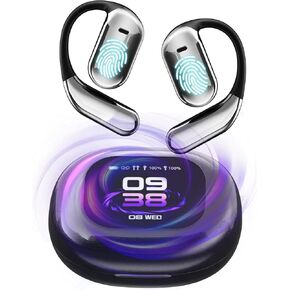 Language Translator Earbuds, 3-in-1 Translation Earbuds with 144 Languages Online, Bluetooth 5.4 Intelligent Touch Screen Ear Buds Real Time (Silver)