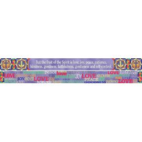 Barker Creek Double-Sided Spiritual Border with Inspirational Verse, Fruit of The Spirit, for Bulletin Boards, Reception Areas, Sunday School Classrooms, Homeschool Decor, 3" x 35’ (966)