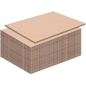 24 Packs Corrugated Cardboard Sheets, Lainrrew Brown Kraft Paper Cardboard Inserts Flat Cardboard Sheets Pads Squares Separators for Packing, Mailing, Arts and Crafts, 7.87 x 11.8"
