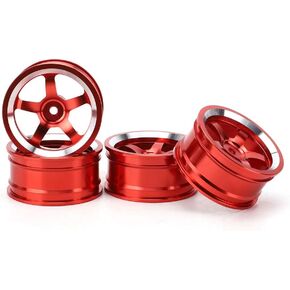 4pcs RC Wheel Hub ، Aluminium Sploy RC Car Wheel Drive Hub لـ 1/10 Gas Power Touring Car Drift Car (Red) 1/10 RC Car Aluminium Wheels