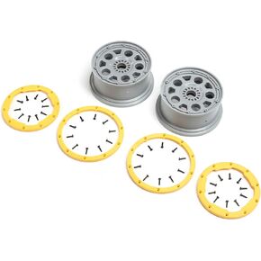 Losi Wheels Silver Yellow Beadlock 2 DBXL 2.0 LOS45036 RC Tyre