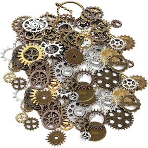 CezOowyex 300 Gram Gears Charms ، Diy Antique Steampunk Excessories Gears ، Steampunk Jewelry Bronze Watch Wheel Lock for Crrafting ، Projects Jewelry Confer