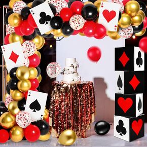 Zhanmai 144 PCS Poker Favor Boxes Casino Thief Party Decorations Jumbo Play Card