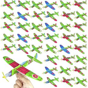 XIPEGPA 50PCS 8 Inch Foam Glider Planes Toys Individually Packed Outdoor Flying Toys Perfect as Birthday Party Favor and Prize Reward Toys Different Designs Foam Glider Planes Toys