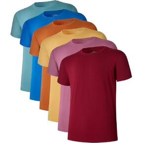 COLORFULLEAF Men's Bamboo Undershirts Regular Fit T-Shirts Short Sleeve Crew Neck Tees 1 or 3 Pack