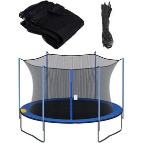 شبكة أمان Cliselda Trampoline لـ 6 أعمدة مستقيمة مستديرة من الترامبولين ، وتهدئة التنفس والمقاومة للطقس ، مع الأشرطة القابلة للتعديل ، السوستة ، أبازيم الحماية (الشبكة فقط)