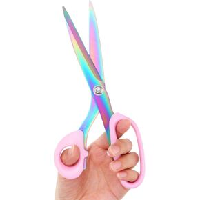 Clothing Scissors, Scissors Pink, 9" Heavy Duty Fabric Scissors with Stainless Steel Blades & Comfortable Handles for Fabric Leather, Dressmaking, Tailoring, Quilting, Home, Sewing Scissors, Pink