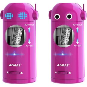AFMAT Fully Automatic Pencil Sharpener, Purple, 2 Pack (One with Dotted Eyes, one with Black Eyes)