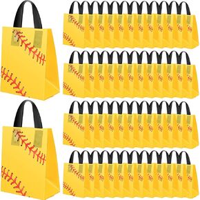حقائب هدايا Silkfly 50 Pack Softball Snack For Softlies Softlies Party Supplies أحداث الفريق والاحتفالات الرياضية 6 × 8 بوصات جيدة الأكياس ، أبيض