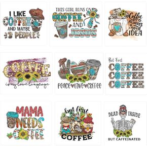 9pcs Motivational Quotes Iron on Decals Heat Transfer for T-Shirts Vinyl Sticker Patches Washable Thermal Transfer Appliques DIY Craft Decor for Clothes Pillow Cover