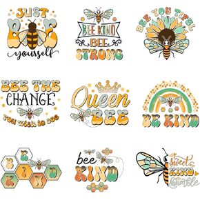 9pcs Motivational Quotes Iron on Decals Heat Transfer for T-Shirts Vinyl Sticker Patches Washable Thermal Transfer Appliques DIY Craft Decor for Clothes Pillow Cover in Kuwait