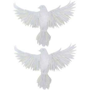 2pcs الحديد الكبير النسر على رقعة الطائر الطائر تطريز التطريز زينة رقعة الحيوان لفساتين ملابس الملابس ، القمصان ، السترات (أسود)