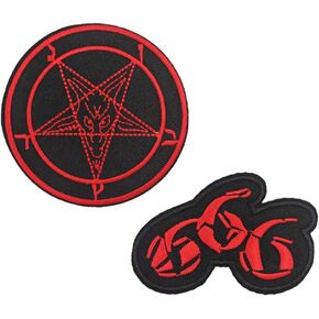 Red Evil Devil Beast 666 Embroidered Iron on Patches