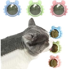 كرة حائط كاينا Catnip ، ألعاب القط من 3 قطع ، لعبة لعق القط الصالحة للأكل ، لعبة Cat Phets ، لعبة تنظيف الأسنان لدغة القط ، لعبة القط الداخلي القابل للدوار ، زخرفة جدار القط