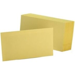 Oxford Blank Color Index Cards, 3 x 5 Inches, Canary, 100 per Pack (7320 CAN)