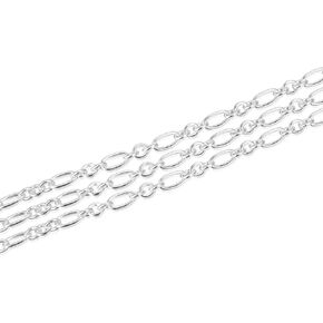Adabele 5 Feet (60 Inch) Authentic 925 Sterling Silver Unfinished 2.7mm (0.11 Inch) Long Short Oval Link Jewelry Making Chain Bulk Nickel Free Hypoallergenic SSK-F1