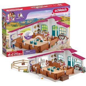 Schleich Horse Club Peppertree Riding Arena 179 قطعة من Playset مع مجموعة مستقرة لركوب الخيل ، واثنين من الخيول ، و 3 تماثيل راكب الخيول ولعب الخيول للفتيات والفتيان الذين تتراوح أعمارهم بين 5 سنوات ، 42639