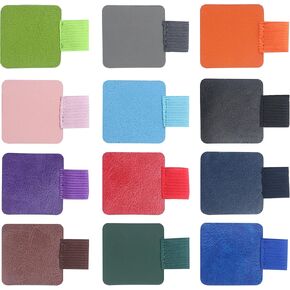 36PCS/Set Pen Loop Holder for Notebook, 12 Colors, Pencil Elastic Leather Loops Case Set with Self-Adhesive Stick On Design for Binder Journals Planners Tablet Remarkable Book Notebooks Calendars