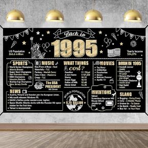 ديكورات خلفية عيد ميلاد كبيرة الثلاثين بالنسبة للرجال ، الذهب الأسود في عام 1995 Happy 30 Bay Sign Party Suppies ، ثلاثين صورة خلفية للتقاط صور للداخلية في الهواء الطلق