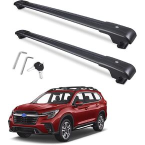 Autekcomma Heavy Duty Roof Rack Cross Bars Replacement for 2019-2023 Subaru Ascent,Anti-Corrosion,Aircraft Aluminum Black Matte with Anti-Theft Locks (ONLY FIT Original EXISTING Side Rail)
