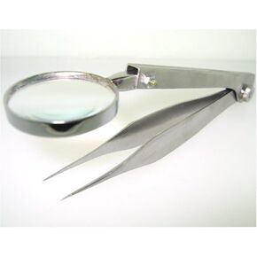 HTS MT-038-L Large Fold-Out Tweezers with 3.5x Magnifier
