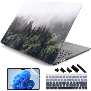 قضية Dongke لـ 13.5 "Microsoft Surface Laptop 5/4/3 محمول مع لوحة مفاتيح Alcantara 2022 2021 2019 (الطراز: 1950/1958) ، حالة قذيفة صلبة مع غطاء لوحة المفاتيح ووقاية الشاشة ، الغابة