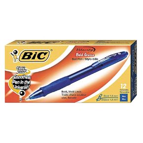 BIC Ballpoint Point Point Bead Pen ، 1.6mm ، Blue - PKG. من 12