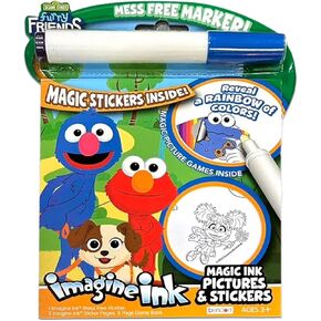 Sesame Street Elmo Imagine Ink - Sesame Street Coloring Book with Mess Free Marker Magic Ink Pictures and Stickers | كتاب تلوين مجاني في إلمو