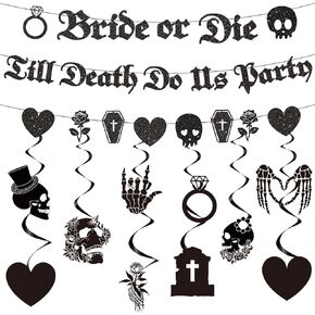 Bride or Die Bachelorette Party Decorations - Till Death Do Us Party Wedding Decor Supplies