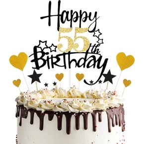 Happy 60th Cake Cake Topper ، Black Gold Glitter Party Party Cupcake Topcake Footpers for 60th Fabulous Party Cake Topper 60 Year Birthday Anniversary Cake Decoration