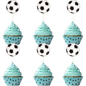 40pcs كعكة كرة القدم Topper ، عيد ميلاد كرة القدم Cake Cake Toppers Sports Party Supplies Decorations for Sport the Sport Ball Ball Birthday Decorations