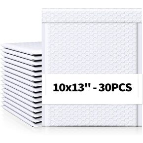 30 Pack 10x13 Inch Poly Bubble Mailers, Padded Envelopes with Self Seal Adhesive Strip, Waterproof Lightweight Mailing Shipping Bags for Thick Books Clothes Holiday Gifts Business Packaging