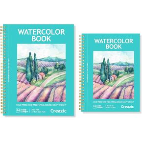 وسادة الورق المائية creazic ، 5.5 "× 8.5" و 7 "× 10" ، دوامة - ملزمة بالدموع - خط