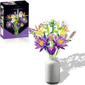 Flowers Building Set Flowers for Adults Birds of Paradise Flower DIY Building Toys Great Home Decor Gift for Christmas, Valentine's Day, Mother's Day - 13 Artificial Botanical Collection Flowers