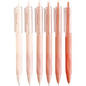 6 PCS Gel Ink Abens أقلام أقلام القلم الوردي 0.5 مم حبر أسود الحبر كتابة مستلزمات مدرسة Office Office للفتيات الفتيات الرجال (الوردي)