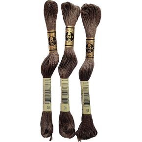 DMC 6-Strand Embroidery Cotton 8.7yd - Dark Driftwood - 117-08 - Bundle of 3